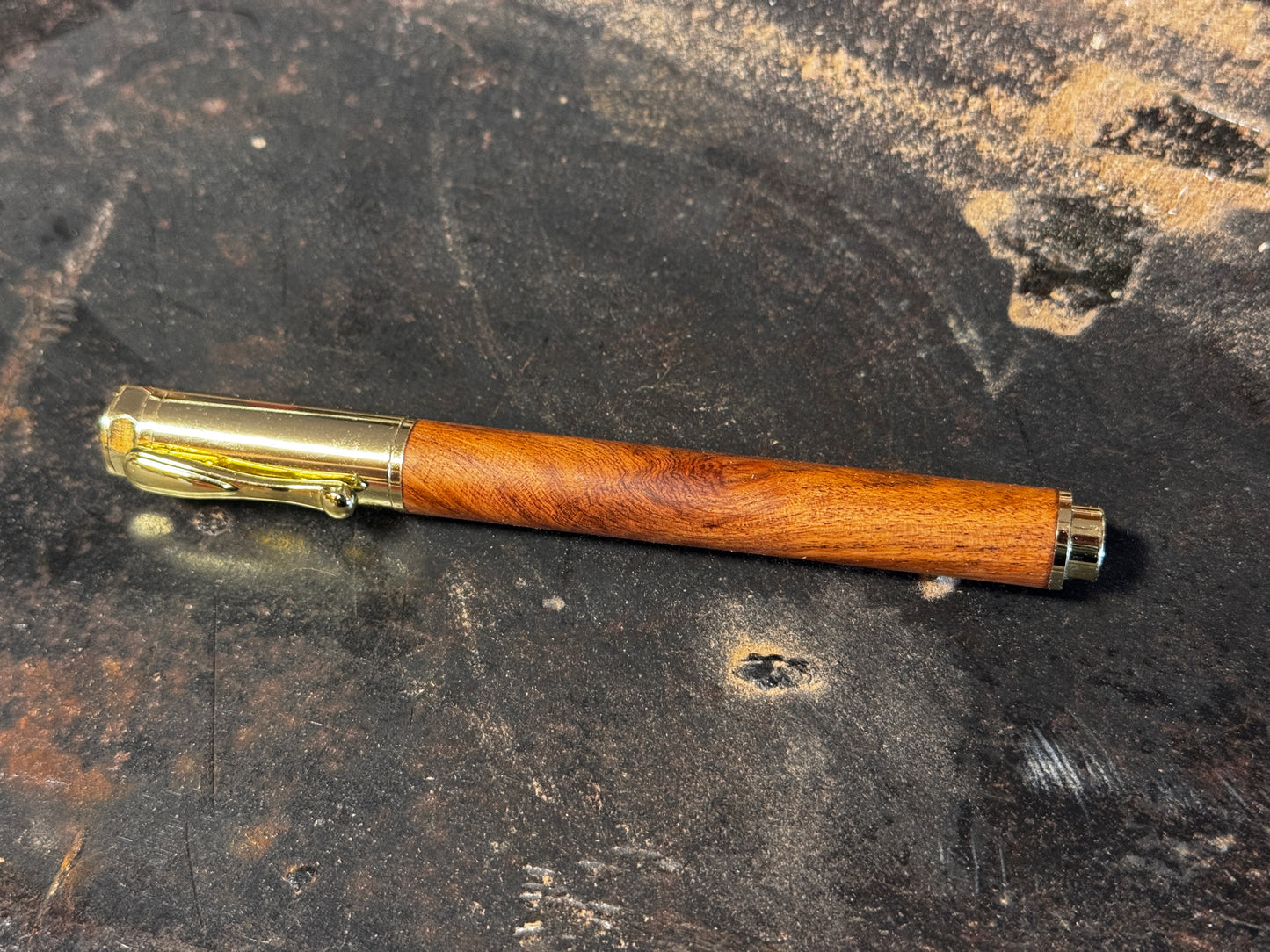 Mesquite Wood Rollerball Pen - Gold