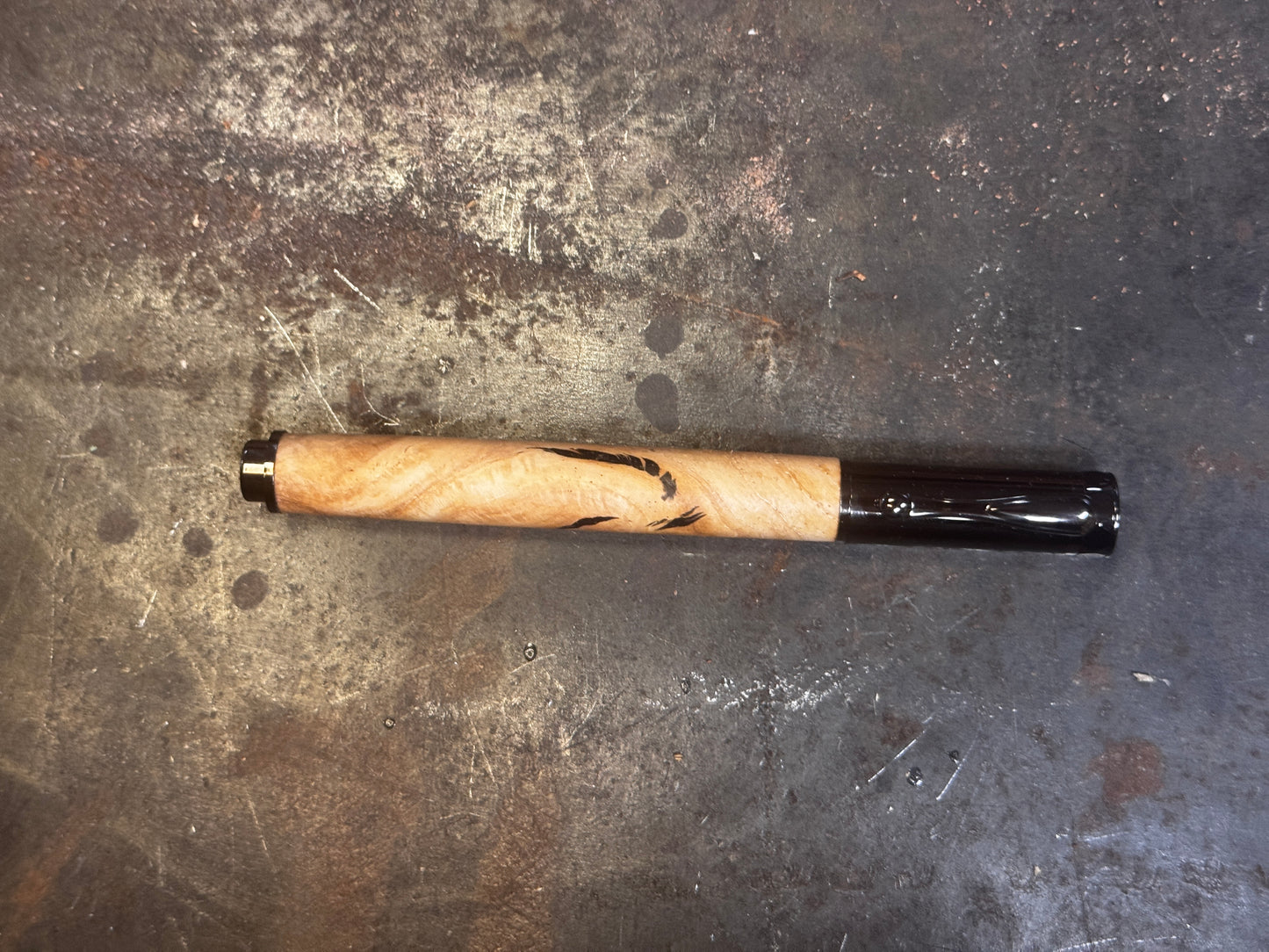 Pecan Wood Rollerball Pen - Gunmetal